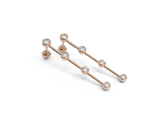 Linear Atom Diamond Earrings II