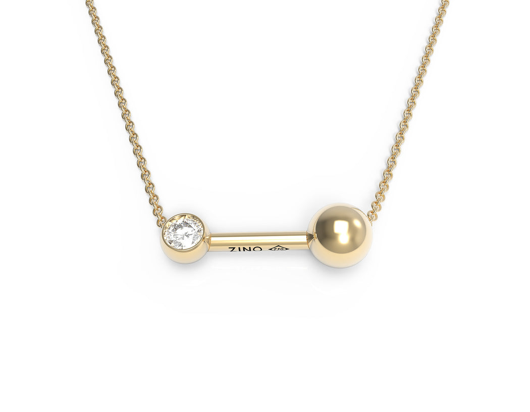 Dual Sphere And Diamond Necklace
