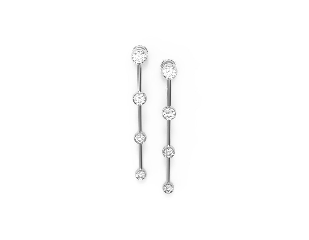 Linear Atom Diamond Earrings II