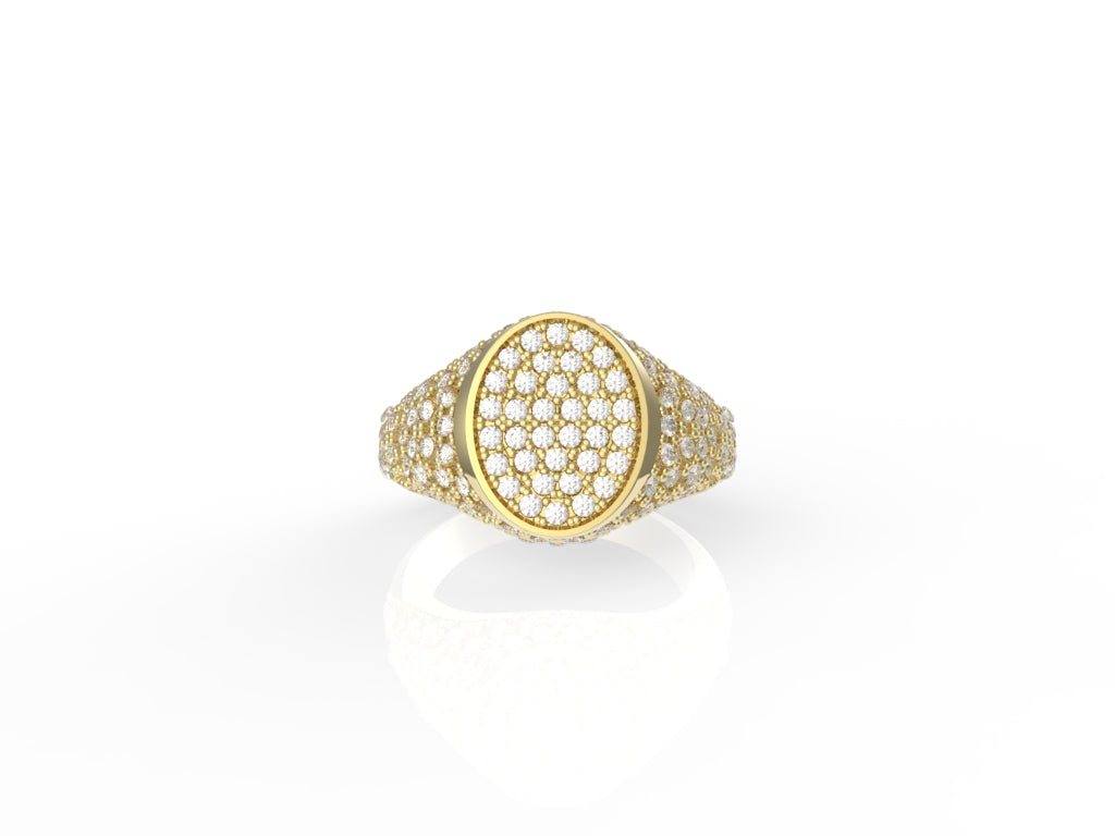 Pave Diamond Signet Ring