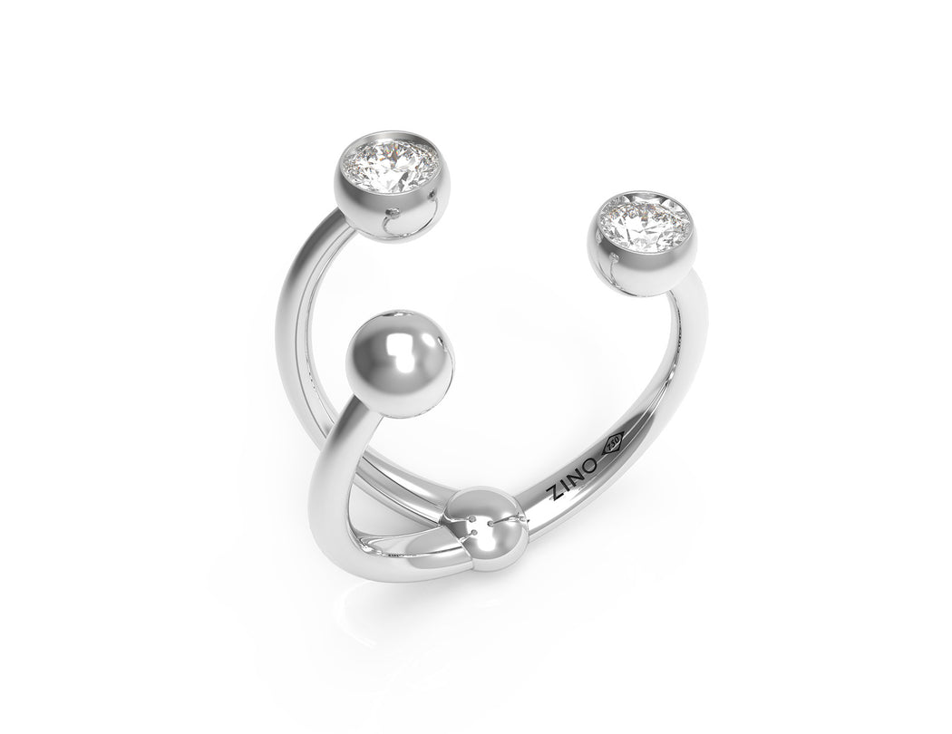 Twisted Sphere Open Ring
