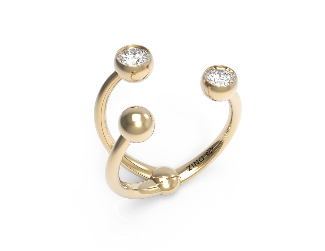 Twisted Sphere Open Ring