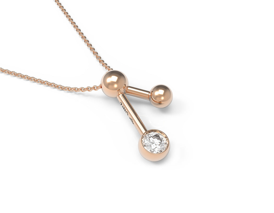V Sphere And Diamond Necklace