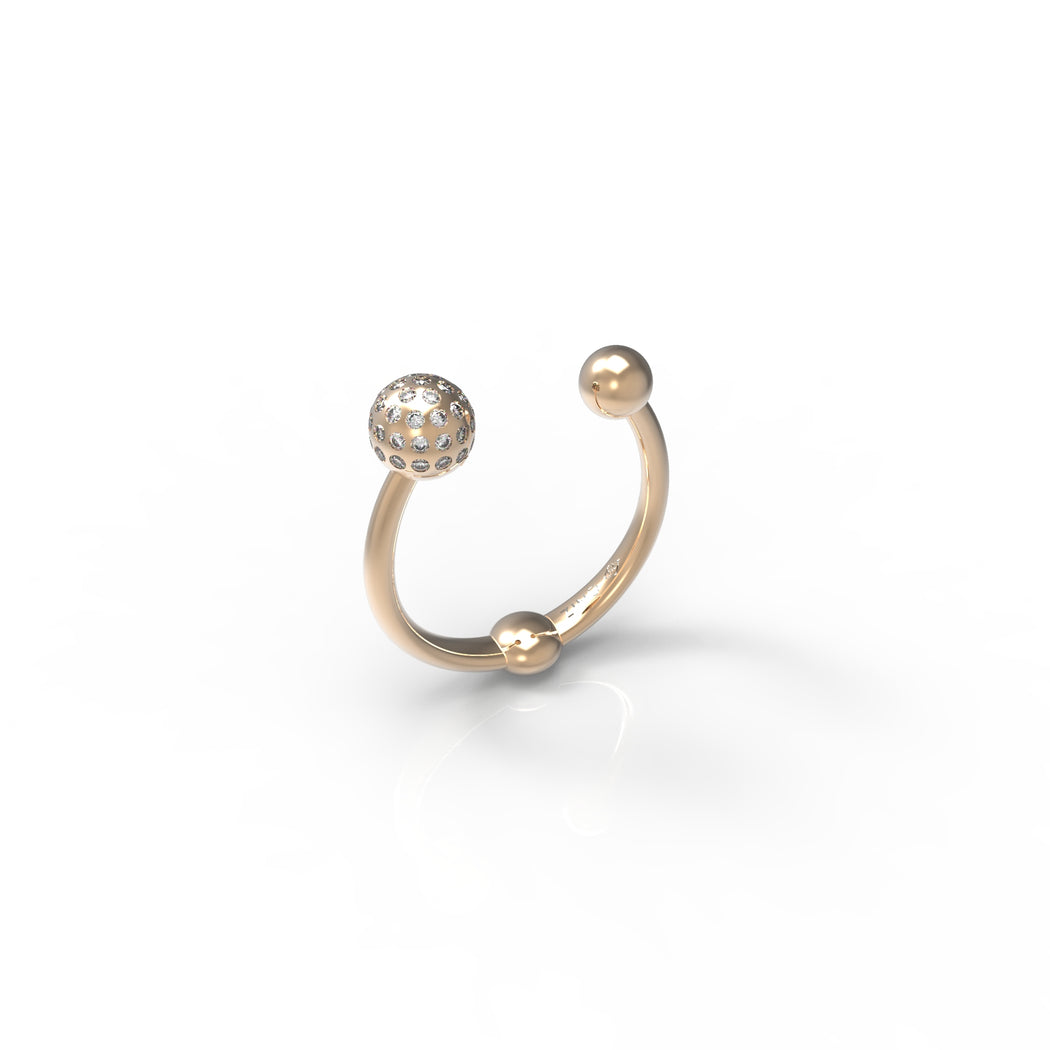 Open Atom Pave Diamond Ring