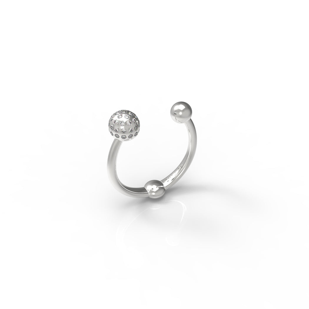 Open Atom Pave Diamond Ring